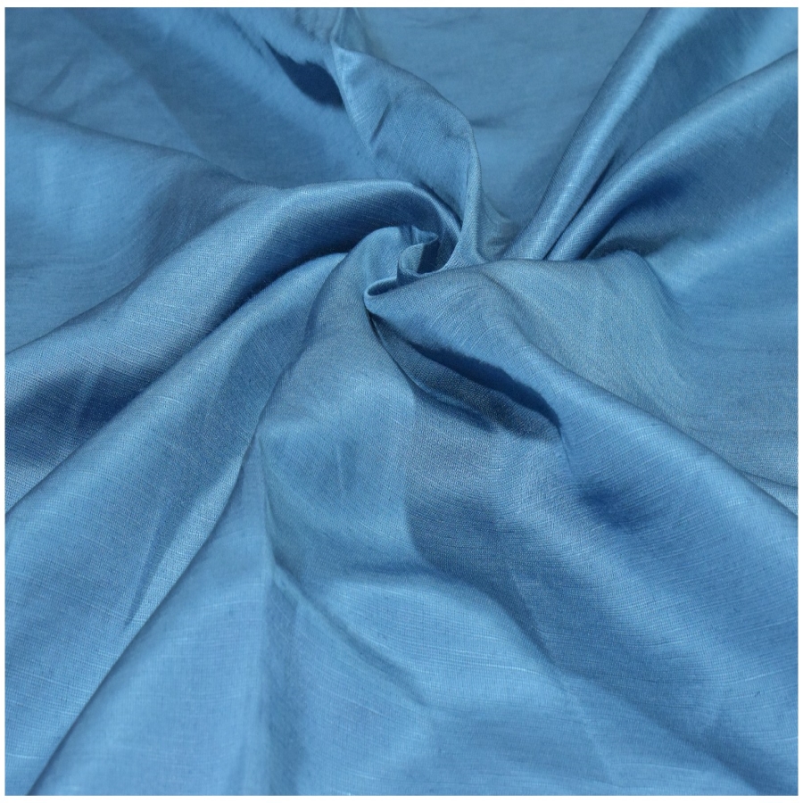 Sapphire Blue Color Dyed Linen Satin Fabric - Fabric | F-studio online ...