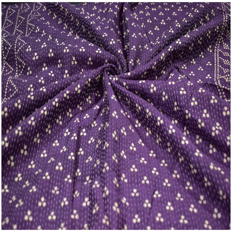 Cotton Katha Stich, Pattola Silk Digital Print Double Partition